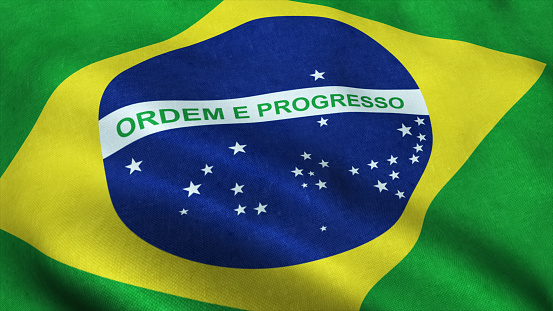 Brazilian flag waving