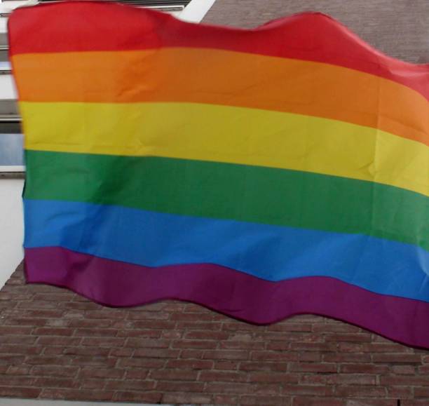 istock Rainbow Flag Hanging On Building View In The Netherlands. Europe 1172996223