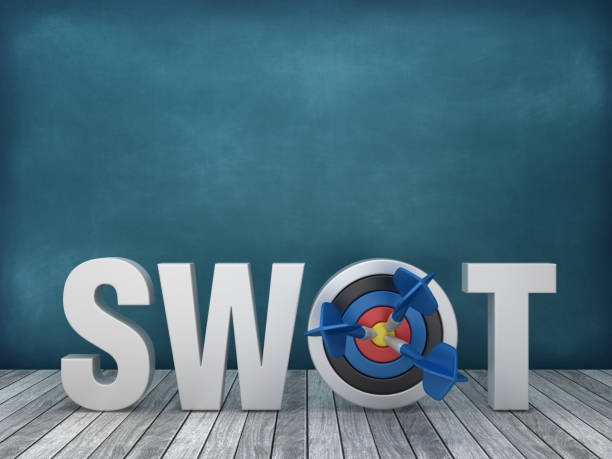 istock 3D Word SWOT with Target on Chalkboard Background - 3D Rendering 1172996805