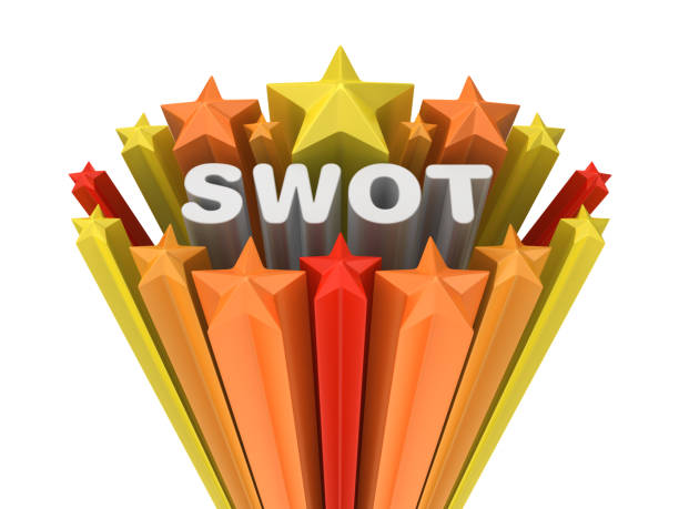 istock Colorful Stars with SWOT Word - 3D Rendering 1172996956
