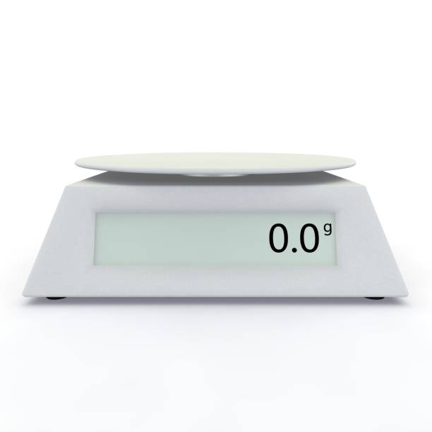 istock Electronic scales show 0 grams, on a white isolated background. There is a free space for your design 1172998003