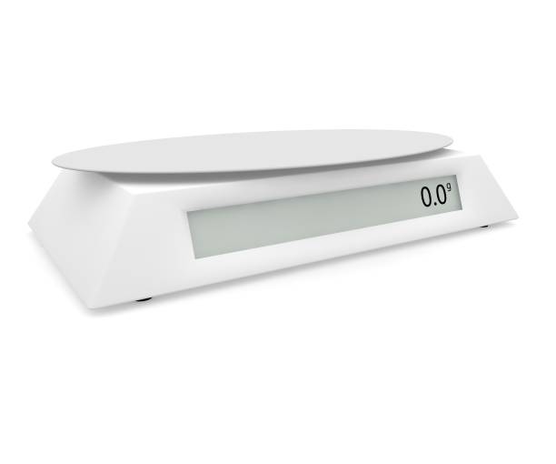 istock Electronic scales show 0 grams, on a white isolated background. There is a free space for your design 1172998015