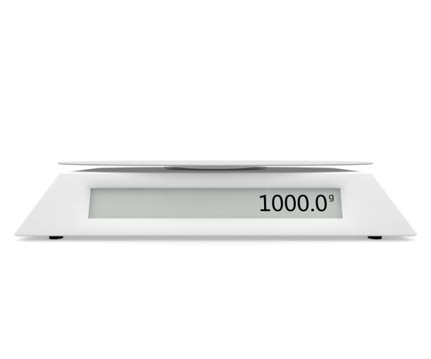 istock Electronic scales show 1000 grams, on a white isolated background. There is a free space for your design 1172998120