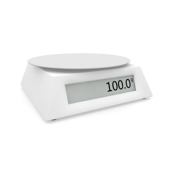 istock Electronic scales show 100 grams, on a white isolated background. There is a free space for your design 1172998233