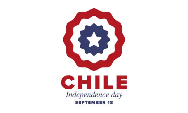 Vector illustration of Chile Independence Day. Happy national holiday Fiestas Patrias. Freedom day. Celebrate annual in September 18. Chile flag. Patriotic chilean design. Poster, card, banner, template, background. Vector