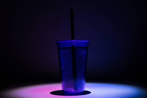 istock Plastic cup. Bottle for drink water with black straw. 1173004224