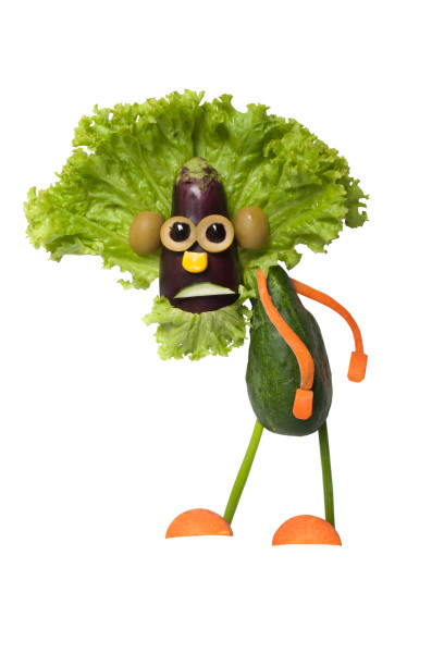 istock Funny granddad created with vegetables on white background 1173004903