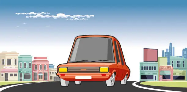 Vector illustration of Travelling car