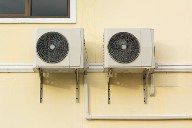 istock Air conditioning compressor Installed outside the wall of the house 1173006498