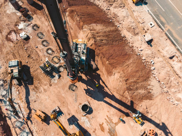 istock Aerial view of a construction site 1173007645