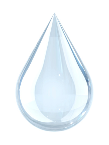 Water droplet. Isolated On White. 3D Render.