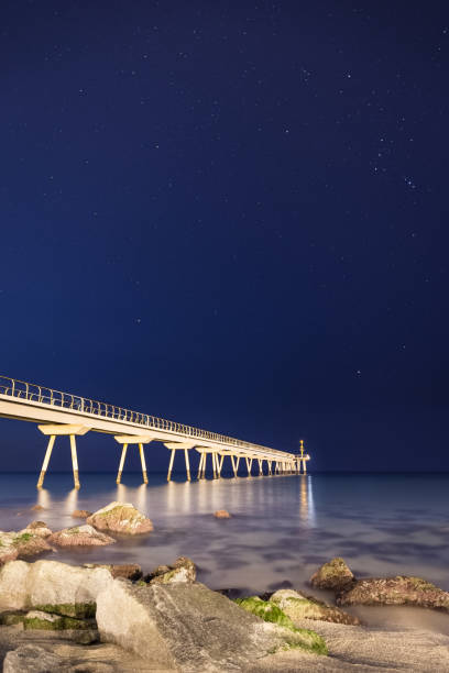 istock Bridge in the beach at a night with stars in Barcelona 1173016513