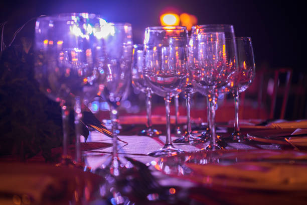 istock Glasses on a table during a banquet 1173020715