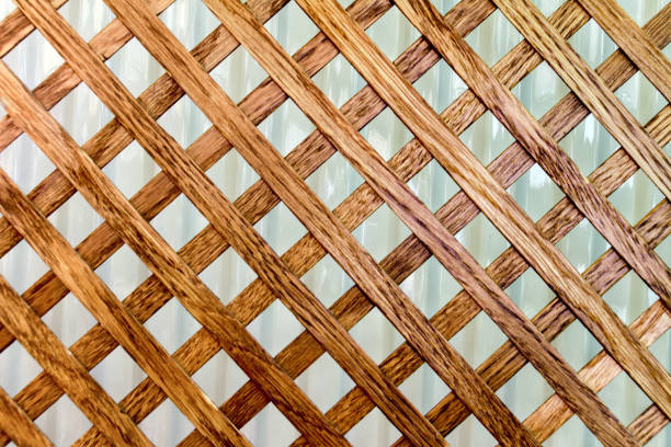 Cross-shaped pattern of oak wood slats. Background texture