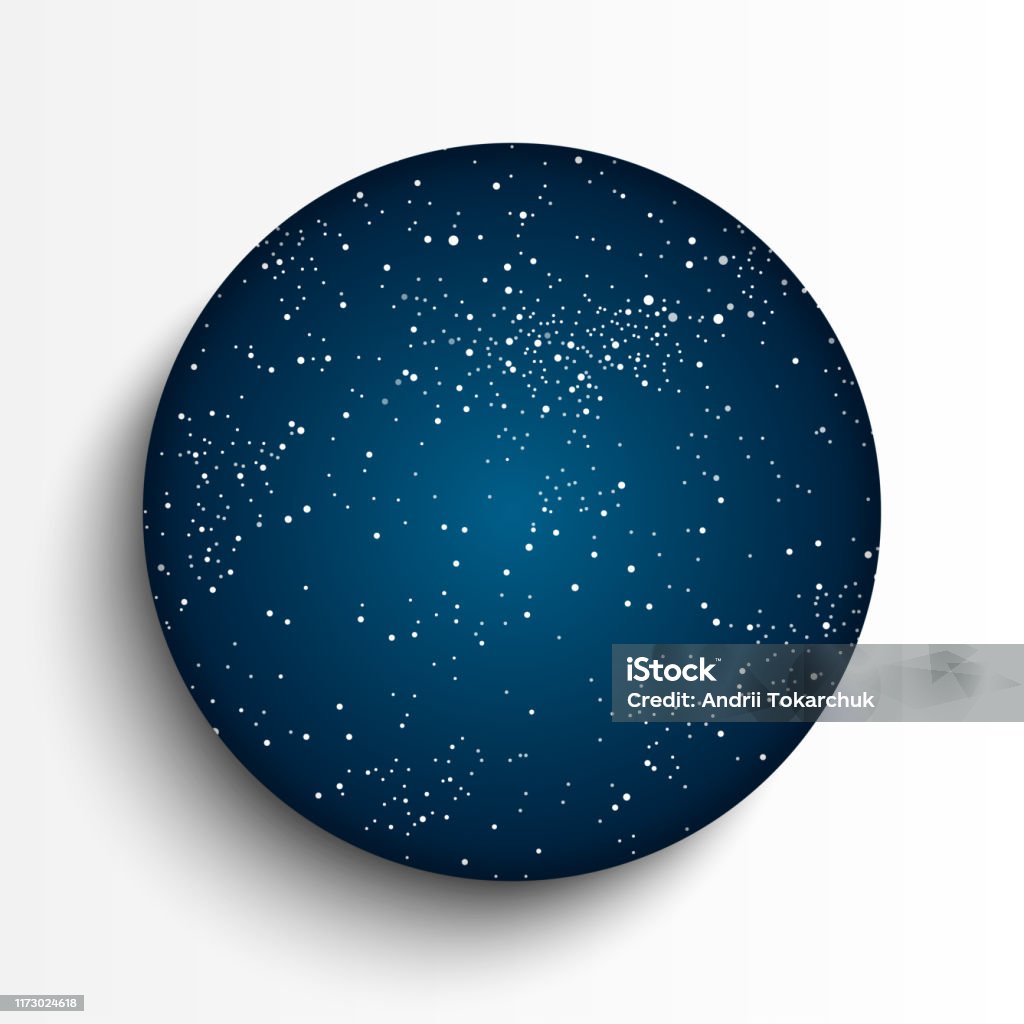 Ngôi Sao Sáng Trên Bầu Trời Đêm Tối Màu Xanh Nền Vòng Tròn Biểu ...