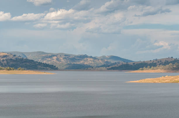 istock Australian outback landscape with lake and distant hills 1173024688