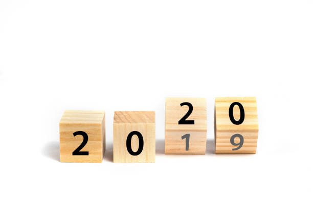 istock New year 2020 concept with wooden cubes 1173033130