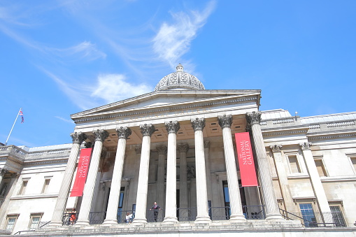London England - June 1, 2019: People visit National Gallery London UK