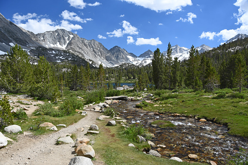 Little Lakes Valley Trail through Mosquito Flats to Gem Lake at Mammoth Mountain, California