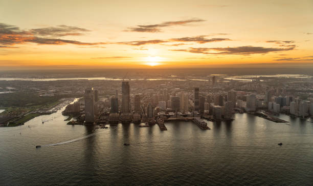istock Jersey City aerial skyline at twilight 1173041436
