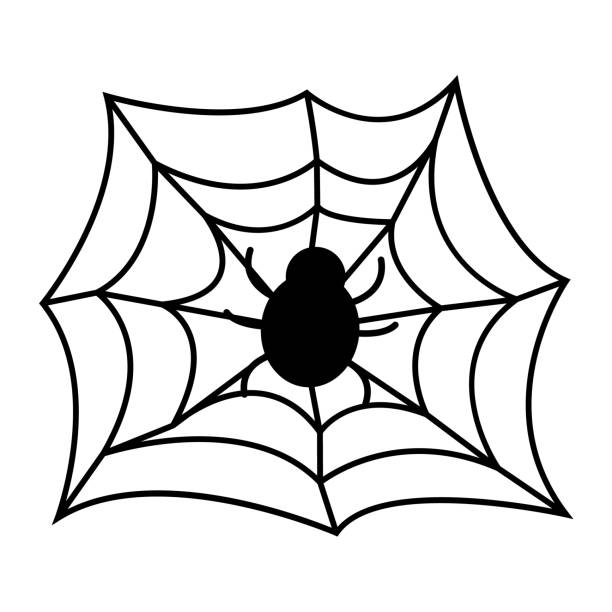 istock Spider on Web. Happy Halloween. Concept Label, Banner, Art, Icon. Cartoon Vector Illustration 1173044547