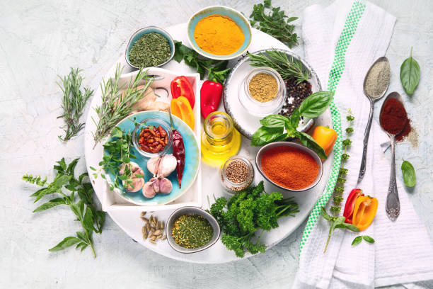 istock Fresh and dried herbs and spices 1173055267