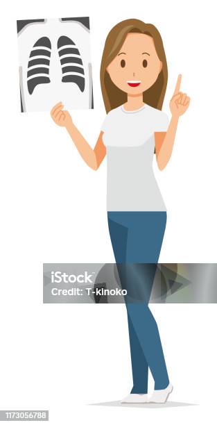 Ilustración de Una Joven De Pelo Largo Tiene Una Imagen De Rayos X y más Vectores Libres de Derechos de Adolescente - iStock Ilustración de Una Joven De Pelo Largo Tiene Una Imagen De Rayos X y más Vectores Libres de Derechos de Adolescente - iStock