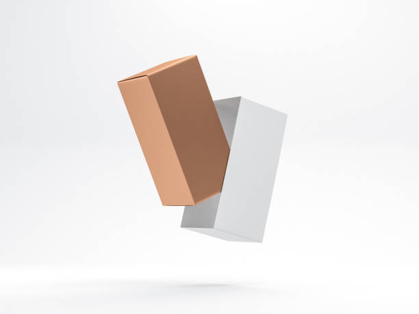 istock Gold cardboard Box Mockup and white paper cover packaging 1173066200