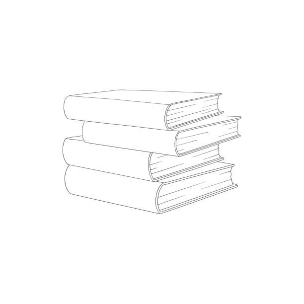 illustrations, cliparts, dessins animés et icônes de pile de livre de croquis de vecteur, pile - stack file paper document