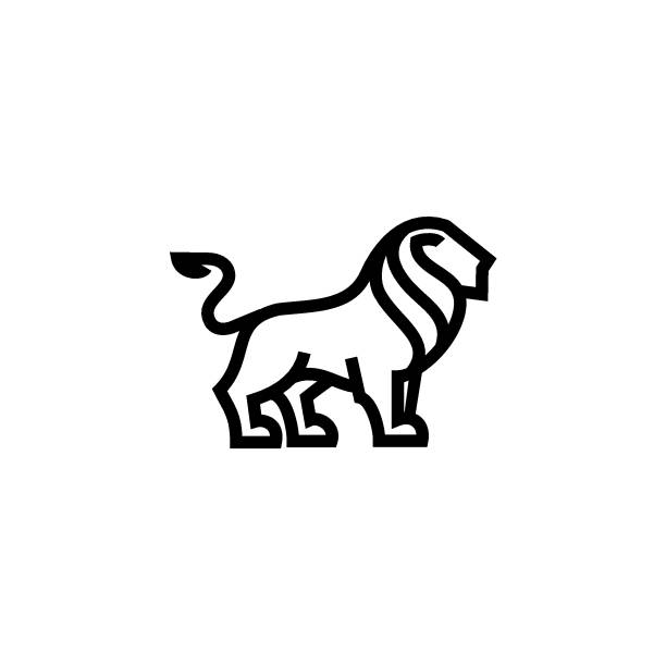 royal lion king design inspiration - löwe stock-grafiken, -clipart, -cartoons und -symbole