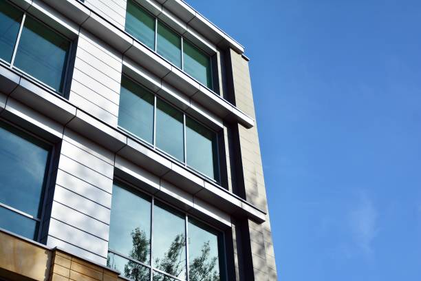istock The windows of a modern building for offices. 1173081378