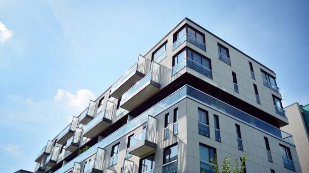 istock Multistory new modern apartment building. 1173081512