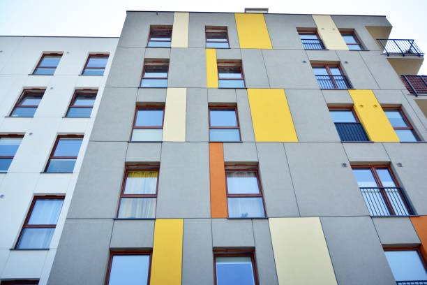 istock Modern apartment buildings on a sunny day with a blue sky. 1173082190