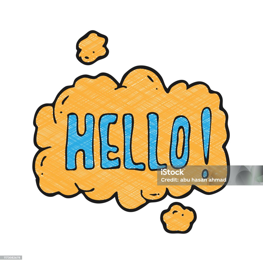 Hello Create Image Hand Drawn Texture Hello Design Stock Illustration - Download Image Now ...