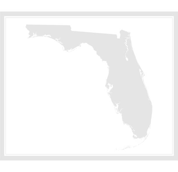 Florida map faded background Printable map of Florida state of United States of America. The map is accurately prepared by a map expert. clearwater florida stock illustrations