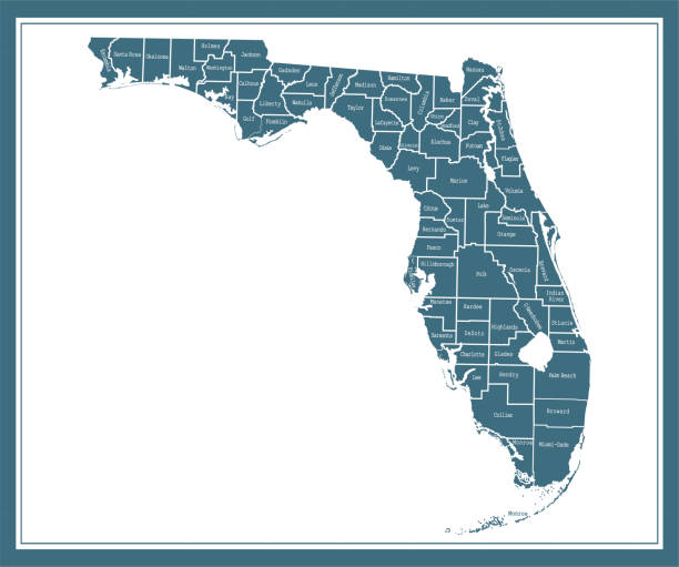 플로리다 카운티 지도 인쇄 가능 - fort sumter stock illustrations