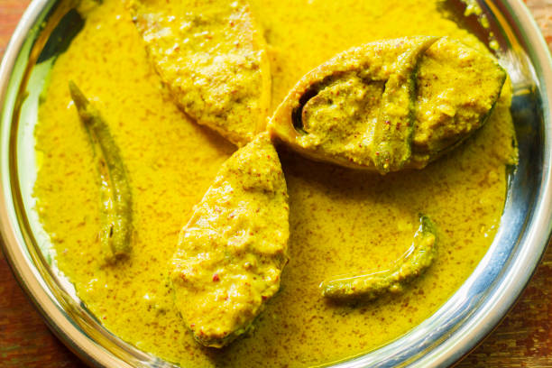 istock Ilish or Hilsa famous bengali fish curry with grinded mustard seed 1173089069
