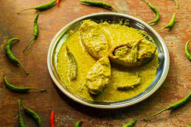 istock Ilish or Hilsa famous bengali fish curry with grinded mustard seed 1173089080
