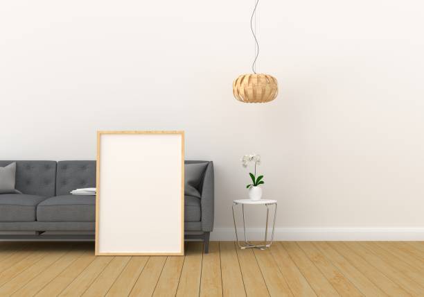 istock blank photo frame for mockup in modern living room, 3D render, 3D illustration 1173093689