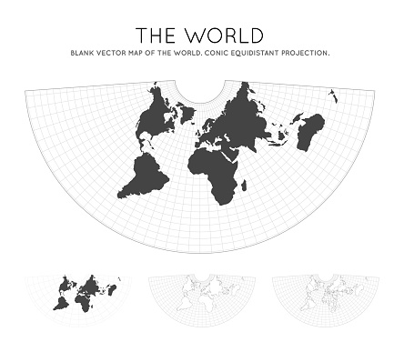 World Mappoint Shape Map Of The World Stock Illustration - Download Image Now - Cone Shape ...
