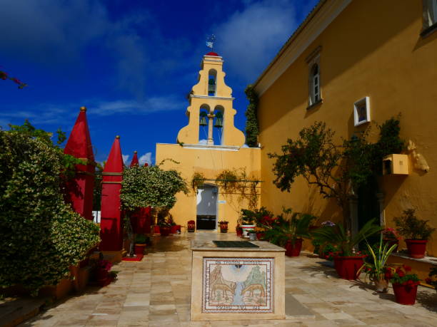 istock Paleokastritsa monastery, Corfu, Greece 1173094676