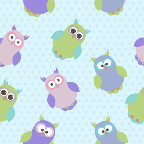 Vector illustration of Vector seamless pattern on the theme of birds.