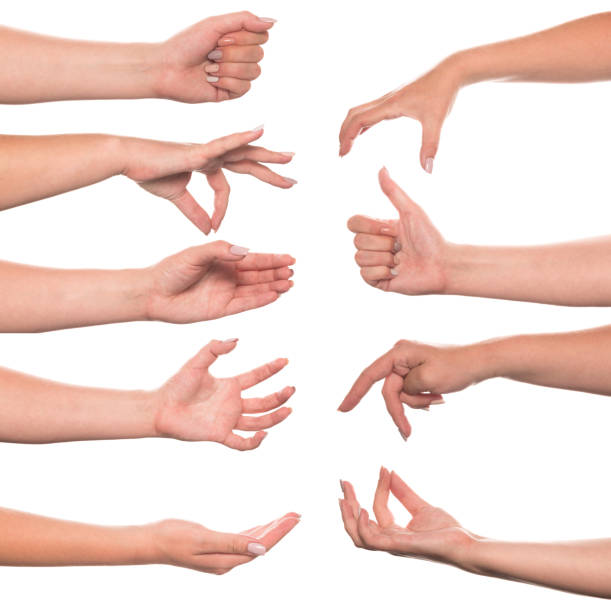 istock Set of woman's hand measuring invisible items 1173097395