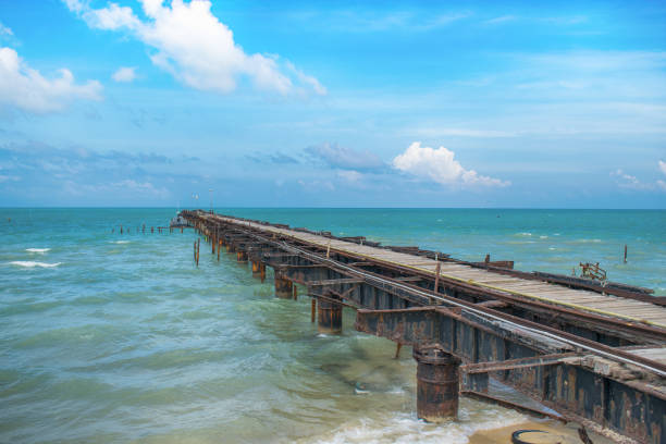 Pier built for railway transportation in most eastern point of sri lanka