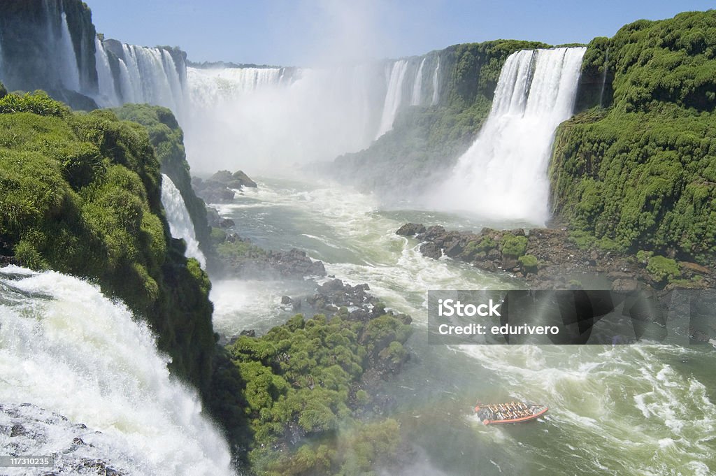 Iguazu Falls, waterfalls of South America Iguazu Falls in Argentina - Brazil Border is a major touristic attraction of both countries Foz do Iguaçu Stock Photo
