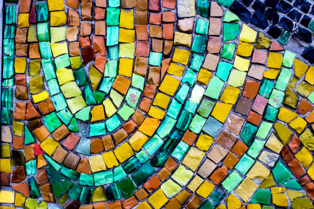 istock Diagonal colorful mosaic texture on the wall 1173105928