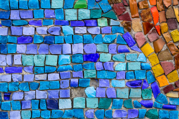 istock Diagonal colorful mosaic texture on the wall 1173105931