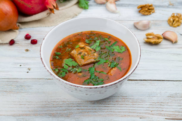 istock soup kharcho on bowl on light wooden table 1173112735