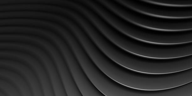 istock Black wavy pattern background. Dark abstract wallpaper. Mesh 3d Illustration 1173112779