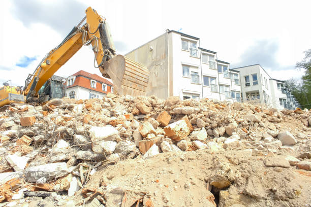 Demolition of an old apartment building, Szczecin, Poland